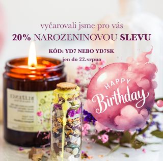 Je to tu! Protože nás čekají už 7. narozky, máme pro vás jedinečnou narozeninovou SLEVU 20% ‼️ Protože my jsme tu jen díky...